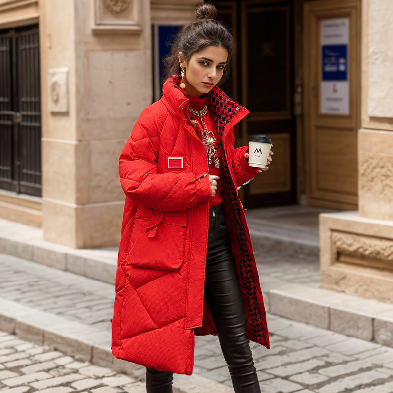 Damen gefütterter langärmliger Winterparka mit verstellbarem Kapuzenkragen und praktischen Taschen R&B