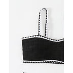Damen-Bikini mit strukturiertem Oberteil und trendigen Kontrastdetails