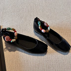 Damen Ballerina-Schuhe mit verspieltem Riemendetail und bequemer Sohle