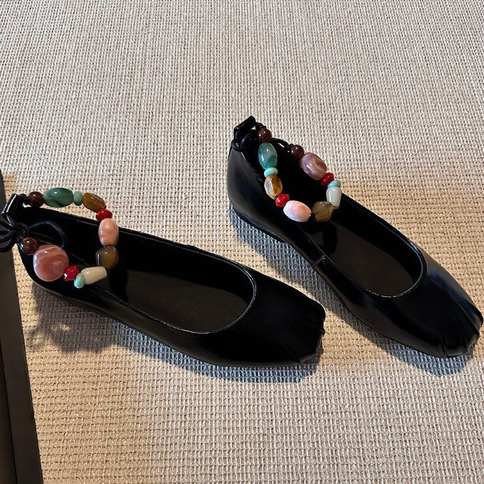 Damen Ballerina-Schuhe mit verspieltem Riemendetail und bequemer Sohle