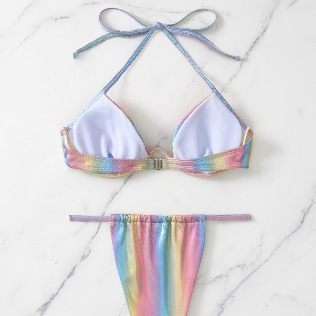 Damen Holographischer Triangel-Bikini R&B
