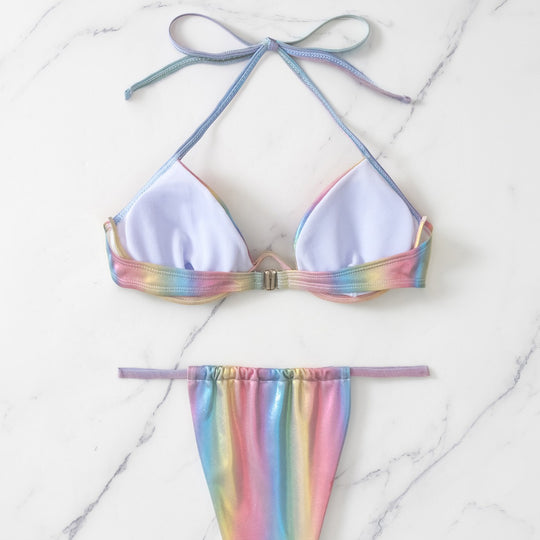 Damen Holographischer Triangel-Bikini R&B