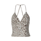 Damen Animal Print Top R&B