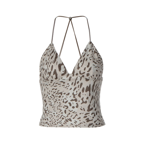 Damen Animal Print Top R&B