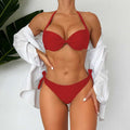 Damen Push-Up Bikini mit verspieltem Knoten-Design R&B