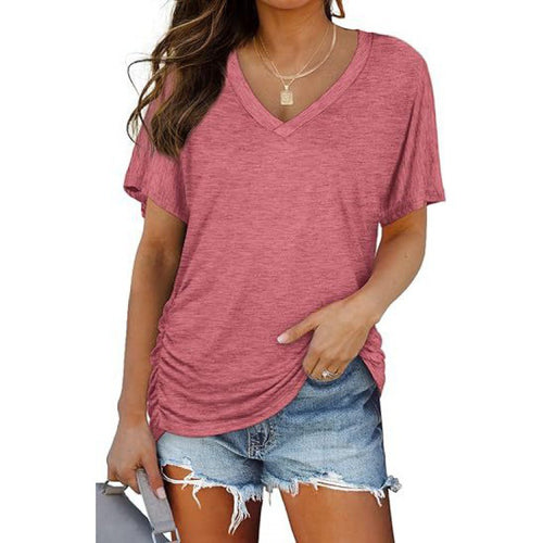 Damen V-Ausschnitt T-Shirt Aus Weichem Single Jersey Heidi-Mode