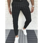 Herren Karierte Anzughose im Slim Fit Stil