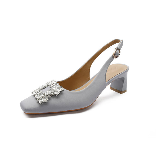 Damen Slingback-Pumps mit funkelndem Schmuckdetail R&B
