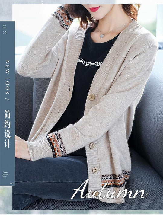 Damen Strickjacke mit kunstvollen Stickdetails und Knopfverschluss R&B
