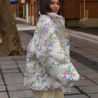 Damen Blumenmuster Übergröße Daunenjacke R&B