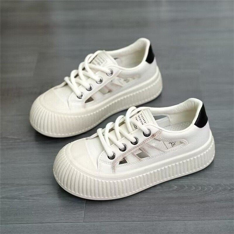 Damen Sneaker mit atmungsaktiver Oberflächenstruktur und rutschfester Gummisohle R&B