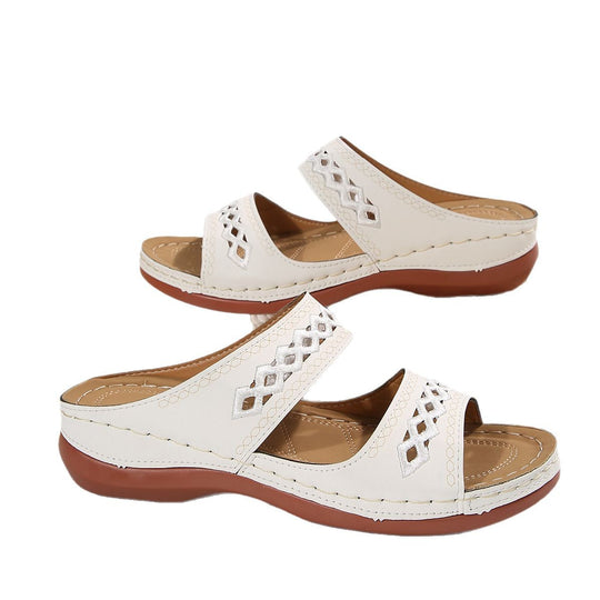 Damen Komfortable und luftige Pantolette mit Blumenmuster R&B