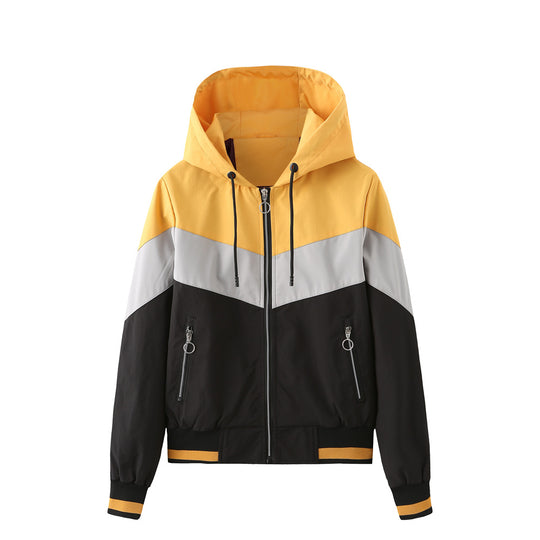 Damen sportliche Windbreaker-Jacke mit praktischen Reißverschlusstaschen R&B