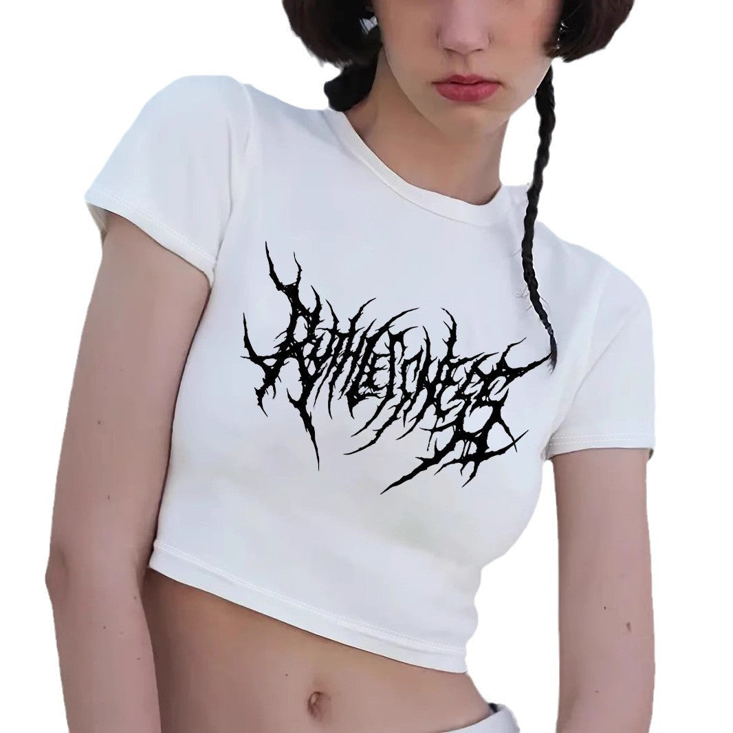 Damen Crop-T-Shirt mit verspieltem Kirschmotiv und elegantem Schleifenprint R&B