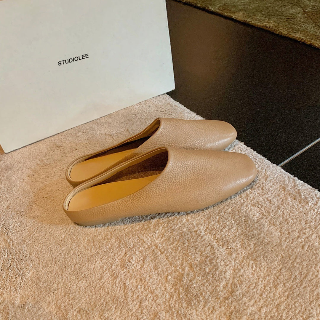 Damen elegante Mules aus hochwertigem Leder mit Komfortsohle R&B