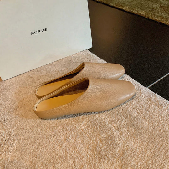 Damen elegante Mules aus hochwertigem Leder mit Komfortsohle R&B