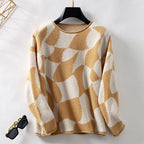 Damen Strickpullover mit modernem Muster und lässigem Schnitt