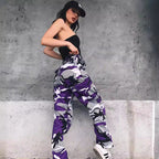 Damen Cargohose im modernen Camouflage-Design mit praktischen Taschen und elastischem Bund R&B