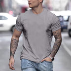 Herren lässiges T-Shirt mit strukturierter Oberfläche und bequemem Schnitt