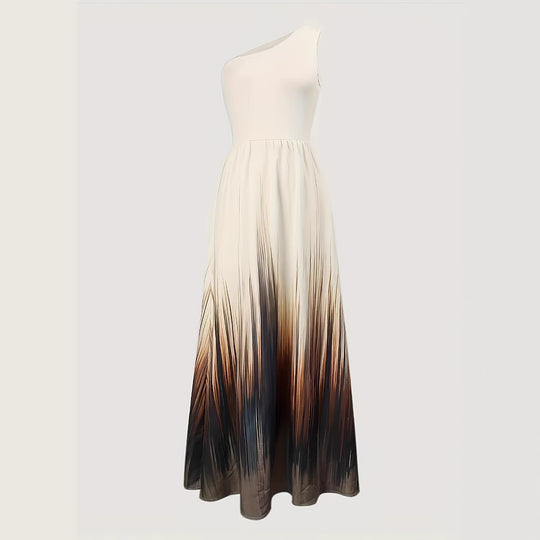 Damen Maxikleid mit asymmetrischem Schnitt und elegantem Farbverlauf R&B