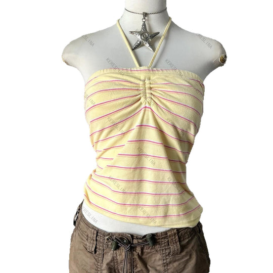 Damen gestreiftes Bandeau-Top R&B