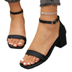 Damen Elegante Blockabsatz-Sandalen mit verstellbarem Riemen R&B