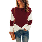Damen modischer Pullover mit geometrischem Strickmuster R&B