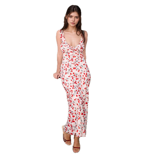 Damen Strandkleid mit verstellbarem Halterneck und floralem Muster R&B