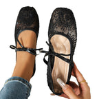 Damen elegante Ballerinas mit zartem Spitzenoberteil R&B