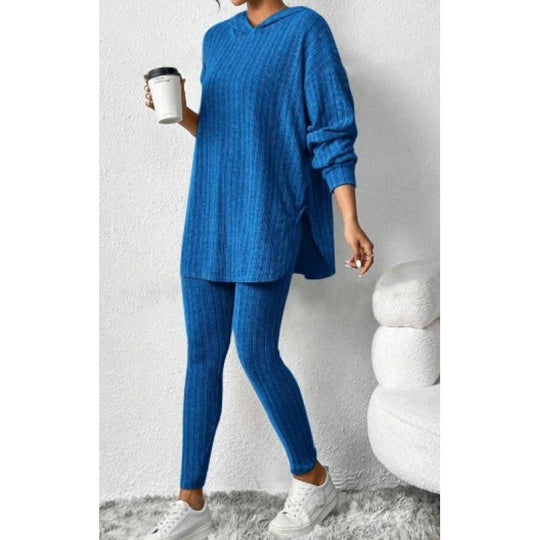 Damen Bequemes Lounge-Set mit Kapuze und schmalen Hosen R&B