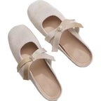 Damen Kuschelige Mules mit dekorativer Schleife und rutschfester Sohle R&B