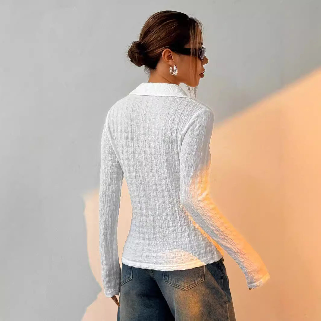 Damen lässige Strukturierte Bluse R&B