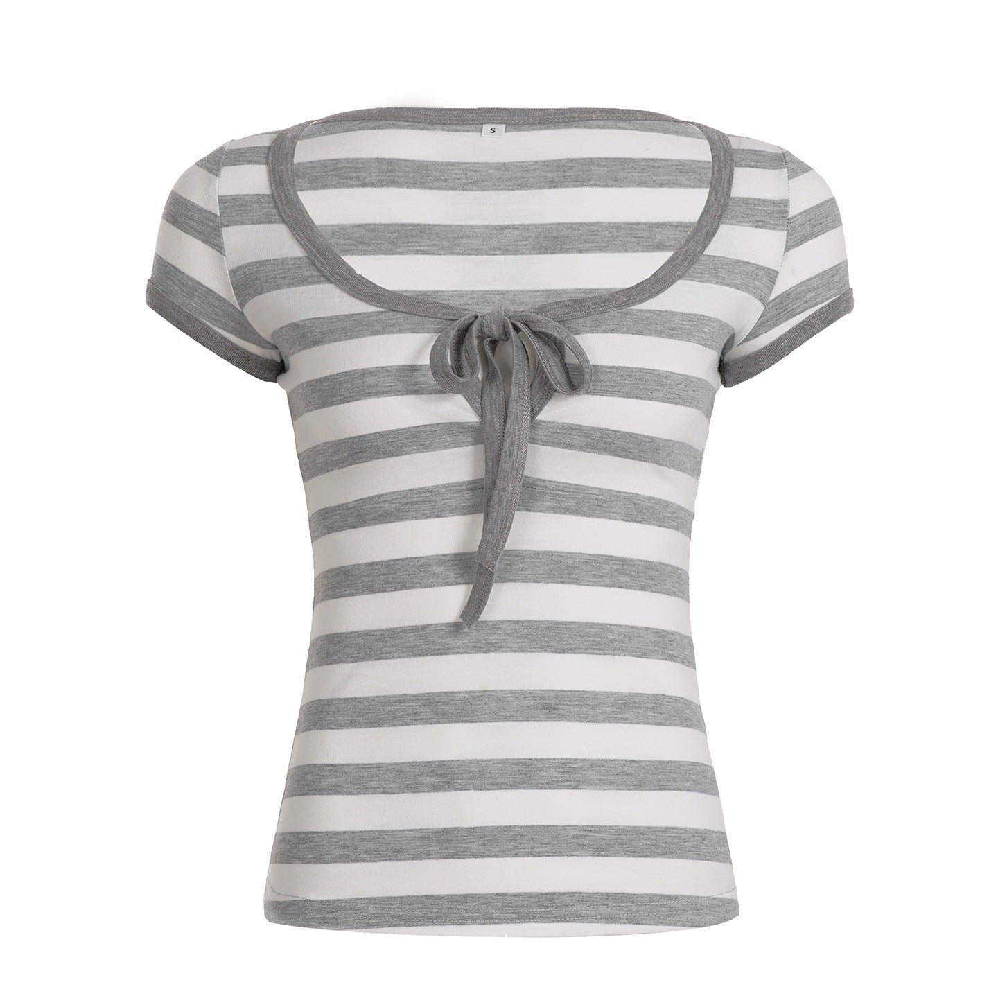 Damen Kurzarm T-Shirt mit verspieltem Schnürdetail R&B