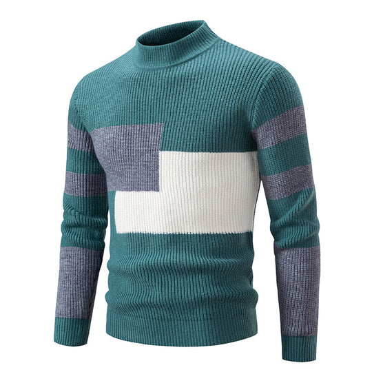 Herren modischer Pullover mit strukturiertem Blockdesign R&B