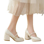 Damen Elegante Ballerinas mit verstellbarem Riemen