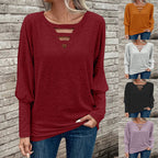 Damen lässiges Oberteil mit V-Ausschnitt und Cut-Out-Details R&B
