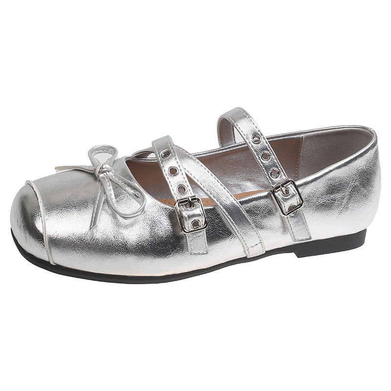 Damen Ballerinas mit verstellbaren Riemchen und süßem Schleifendesign R&B