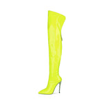 Femme Über-die-Knie Hochglanz Stiletto Stiefel R&B