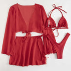 Damen Baumwoll Strandset mit lässigem Wickeldesign R&B