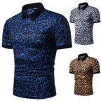 Herren Polo-Shirt mit aufregendem Leopardenmuster und modernem Schnitt