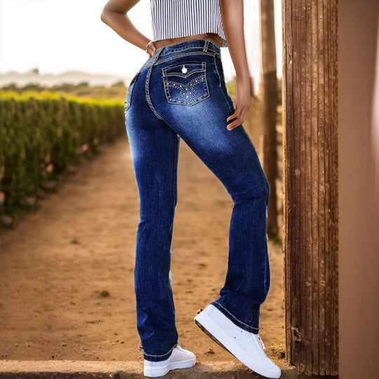 Damen Hochgeschnittene Jeans R&B