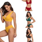 Damen Bikini-Set mit sportlichem V-Ausschnitt und hohem Taillenslip R&B