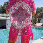 Damen Strandtunika mit verspieltem Fransen-Design R&B