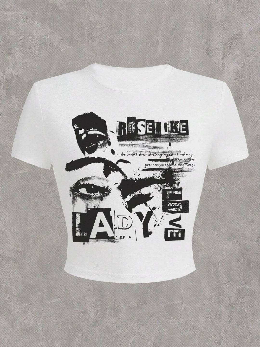Damen Crop-Top mit auffälligem Schriftzug R&B