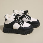 Damen Warmfutter Sneakers mit dickem Plateau R&B