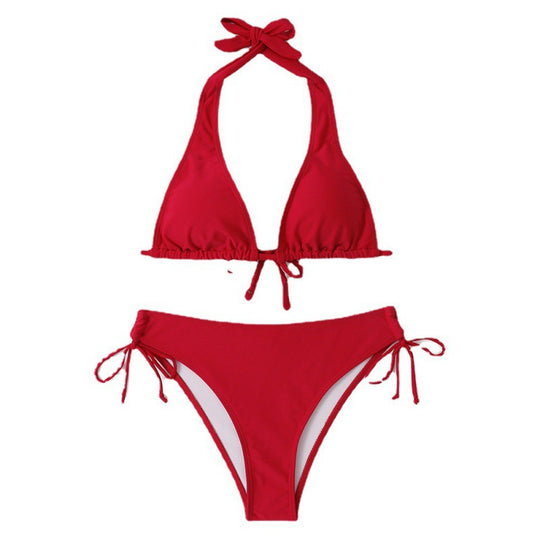 Damen Triangel-Bikini mit verstellbarem Halterdesign und seitlichem Bindeband R&B