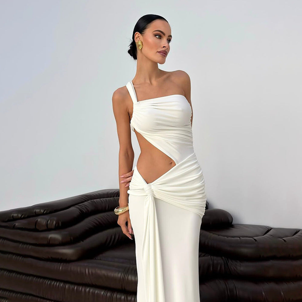 Damen Elegantes Wickelkleid mit asymmetrischem Schnitt und raffiniertem Cut-Out R&B
