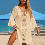 Damen Häkel-Strandüberwurf mit offenem Design und elegantem Schnitt R&B
