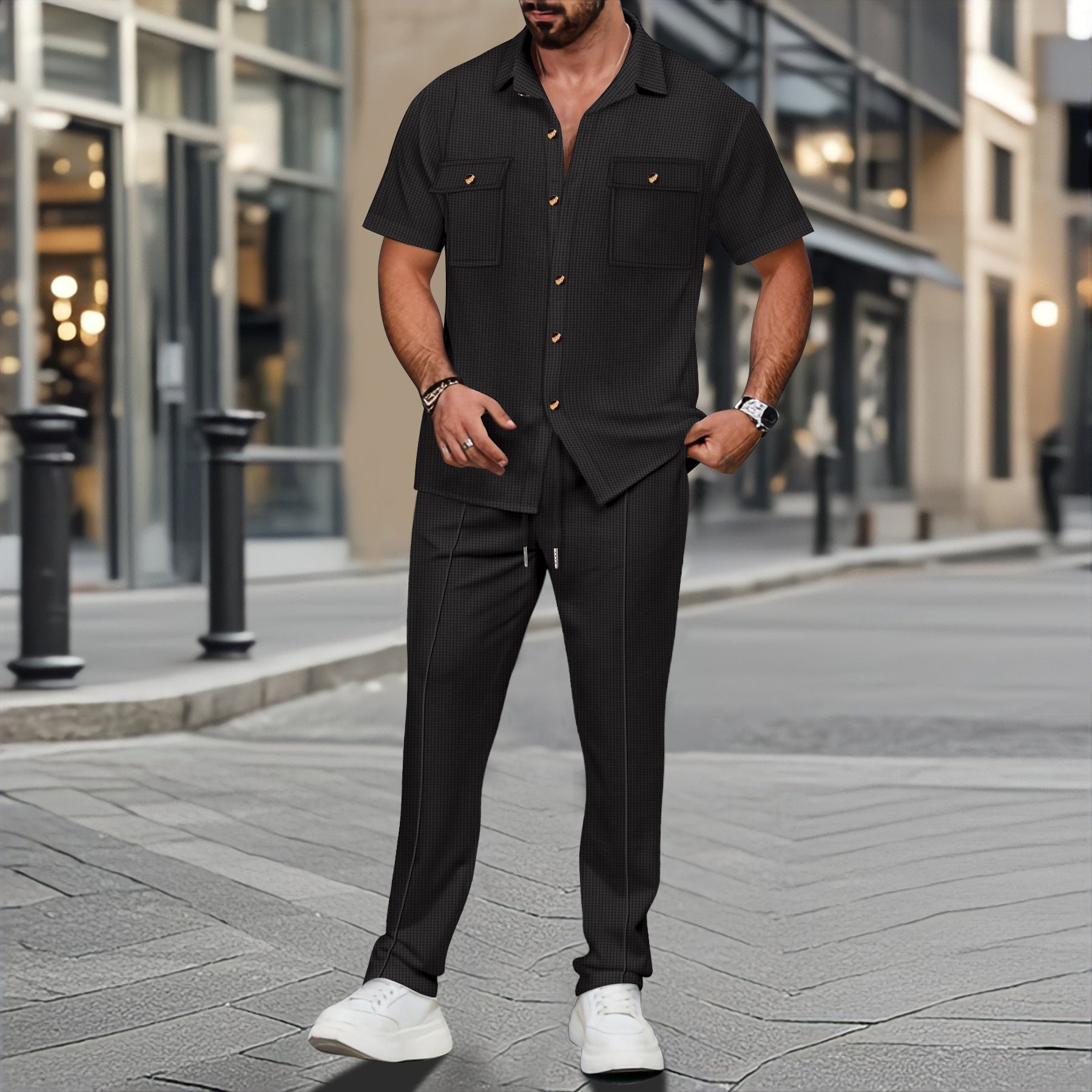 Herren Hochwertiges Freizeitanzug-Set mit modernem Schnitt R&B