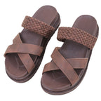 Damen Woven-Badesandalen mit Kreuzriemendesign und rutschfester Sohle R&B